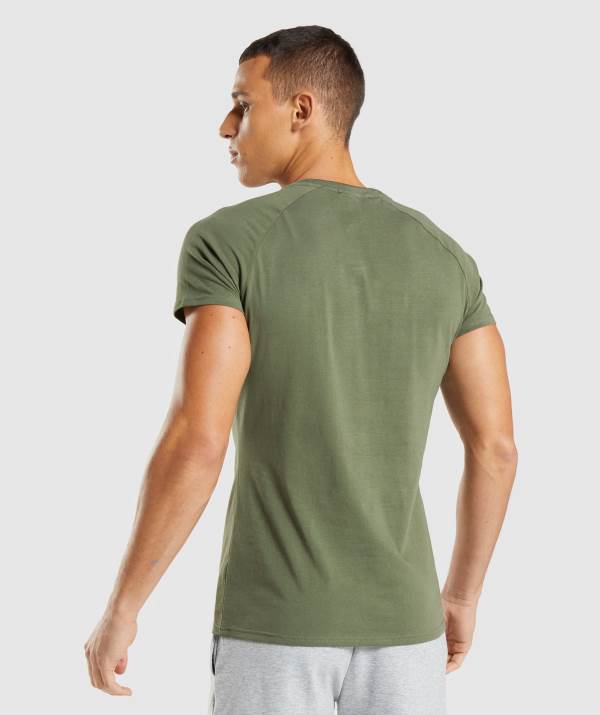 Panske Tricka Gymshark Apollo Olivovo Zelená | CJ5014972